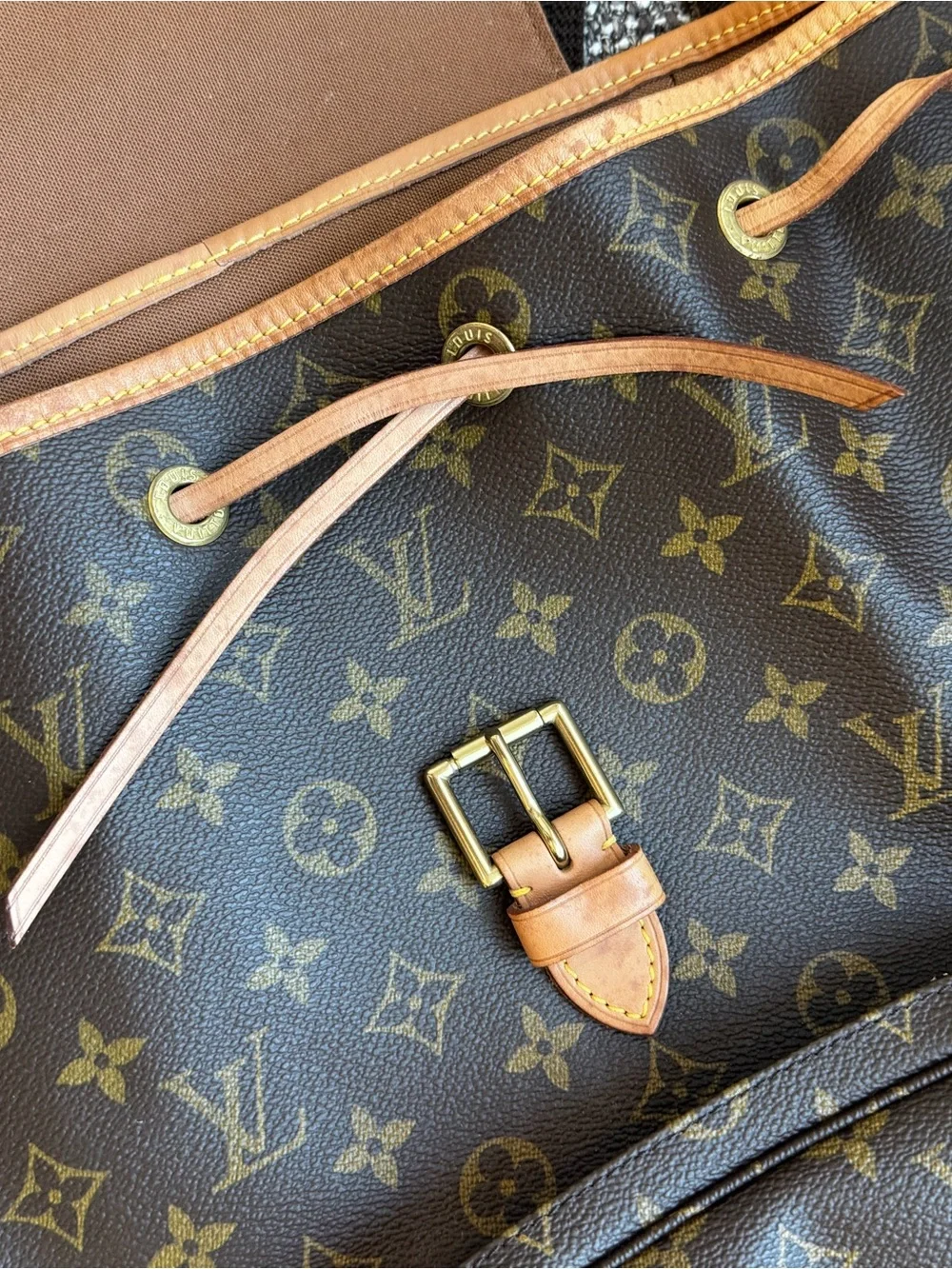 Louis Vuitton Monogram Canvas Backpack in Brown and Tan